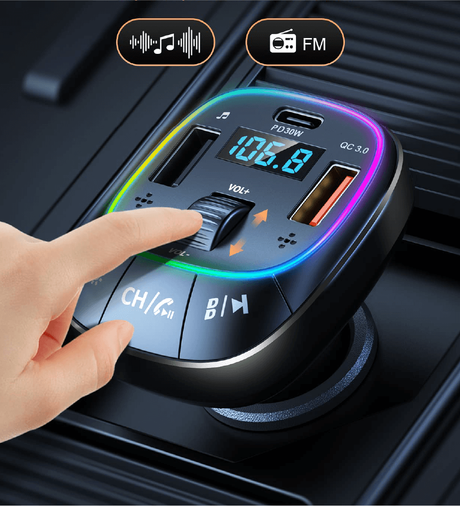 GF17 Premium Dual port PD  & QC3.0 48w 5.1 Bluetooth FM Transmitter