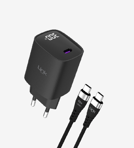 [LNG-G847] G847 Premium Tip-C Kablolu Mini 30W USB-C Süper SI GaN Şarj Adaptörü